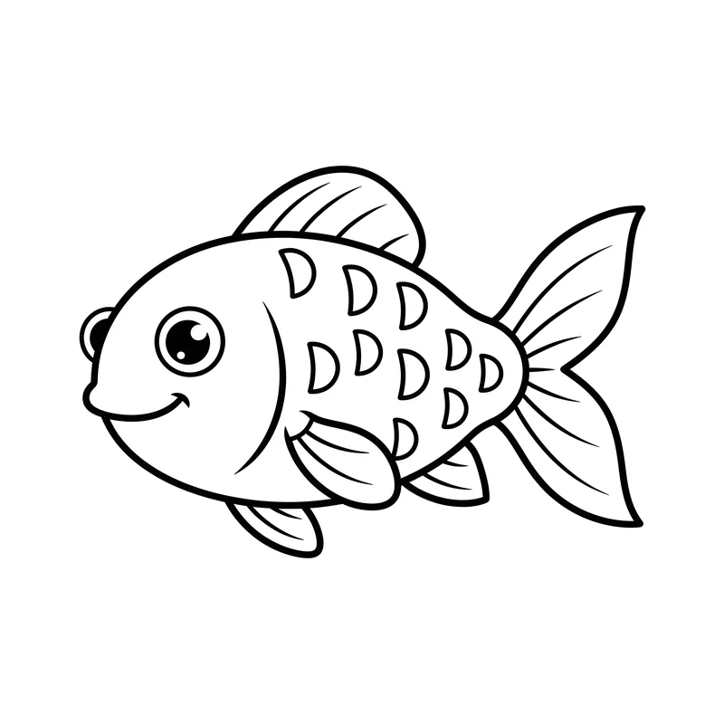 Fisch mit dekorativen Schuppen zum Ausmalen