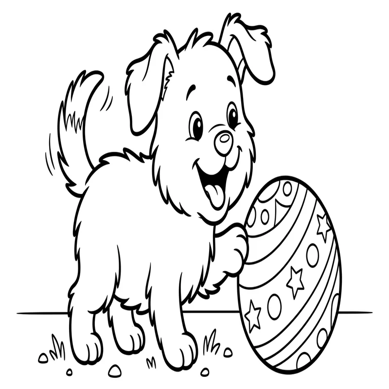 Welpe Ausmalbild – Niedlicher Hundewelpe zum Ausmalen