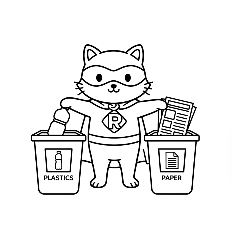 Superkatze recycelt zum Ausmalen