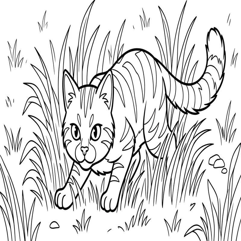 Wildkatze Ausmalbild – Europäische Wildkatze zum Ausmalen