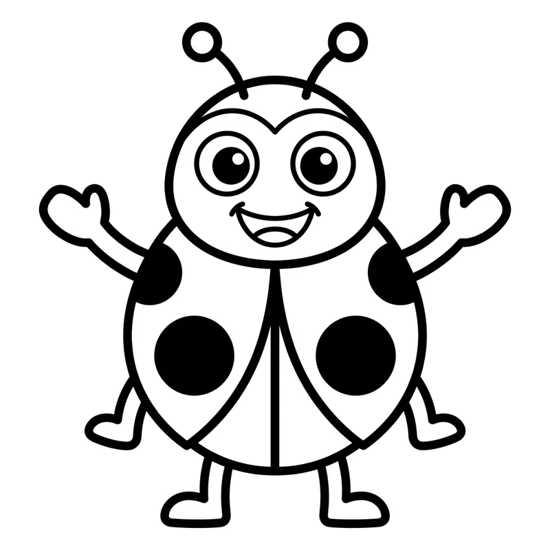 Lachender Marienkäfer Ausmalbild
