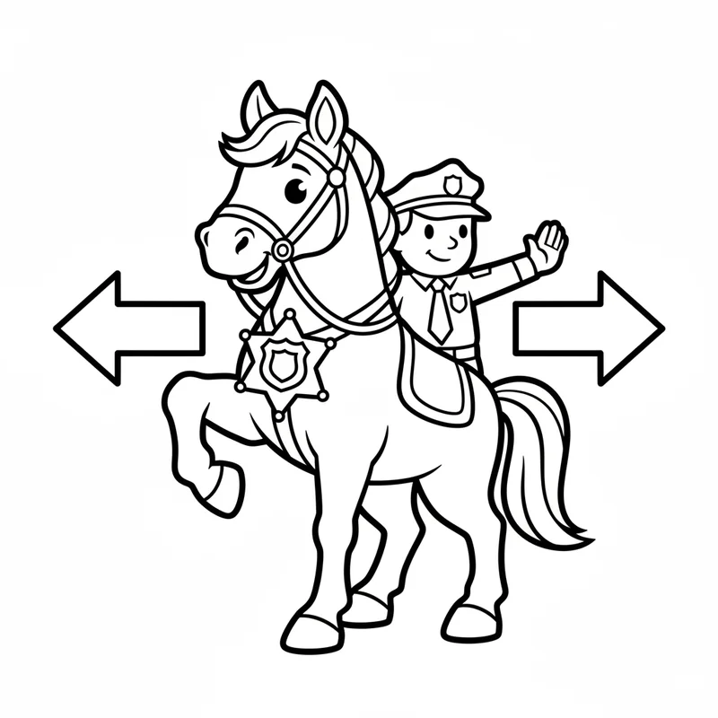 Polizeireiter auf Pferd zum Ausmalen