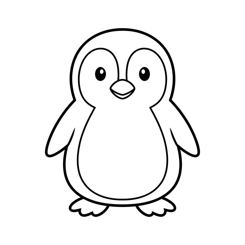 Süßer Pinguin zum Ausmalen