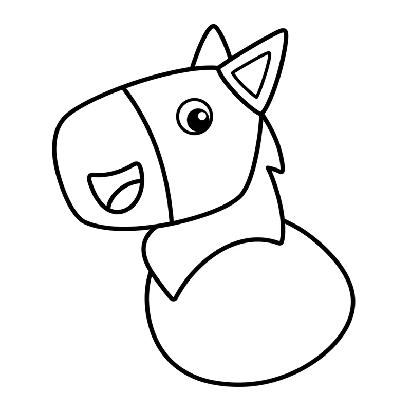 Lachendes Pony – Pony Ausmalbild kostenlos