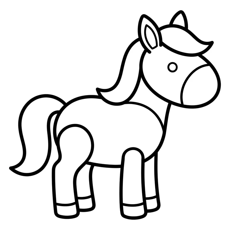 Niedliches Pony-Fohlen – Pony Ausmalbild kostenlos