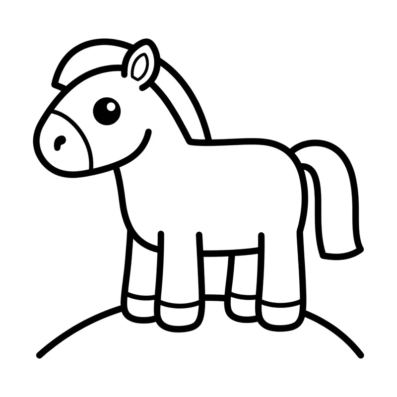 Süßes Pony auf der Wiese – Pony Ausmalbild kostenlos