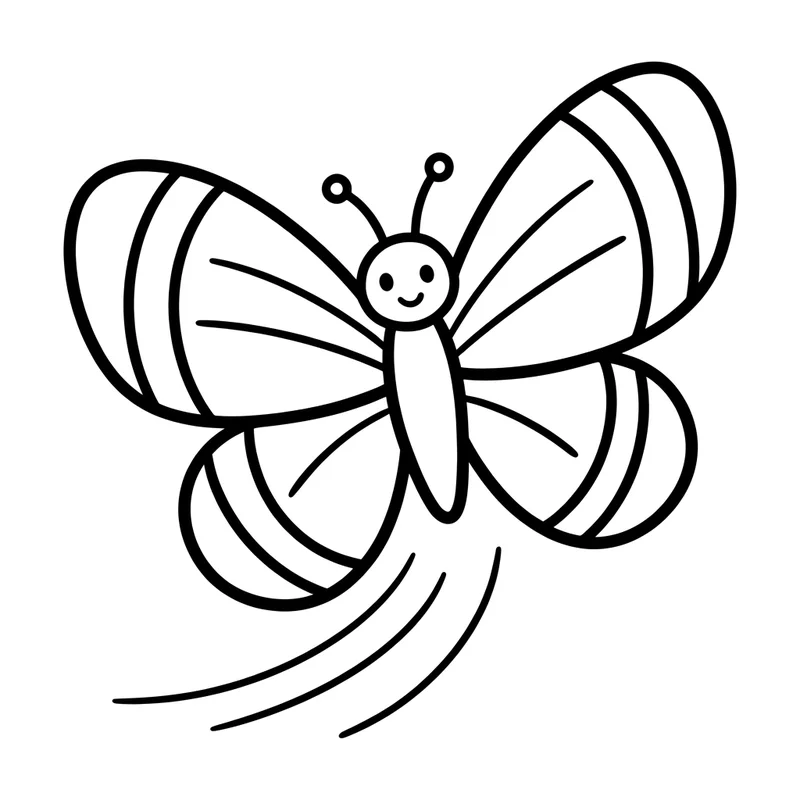 Fliegender Schmetterling Ausmalbild