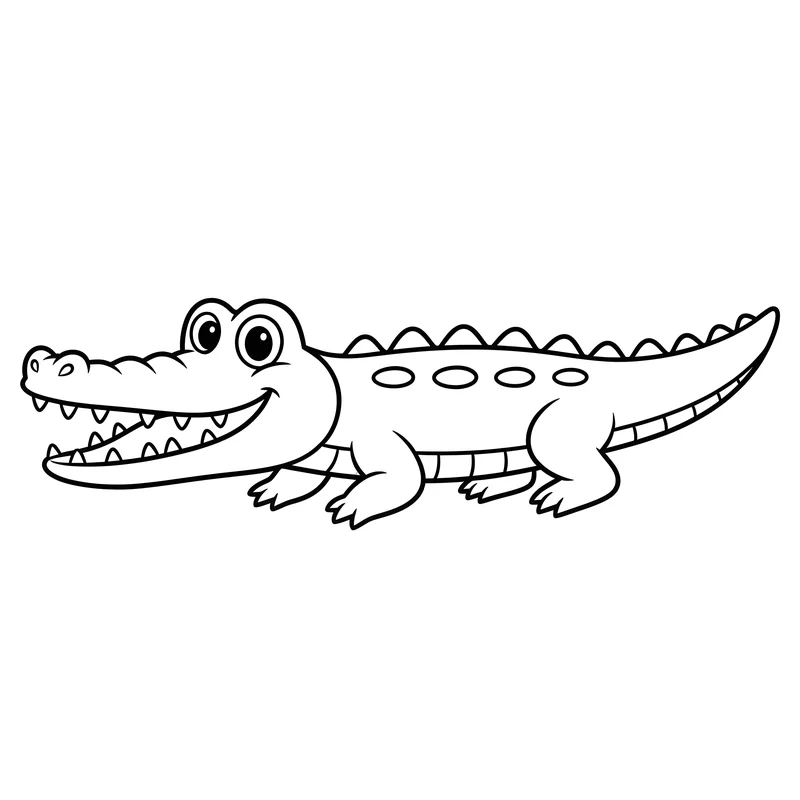 Krokodil im Zoo Ausmalbild für Kinder 3-5 Jahre