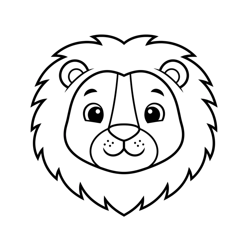 Löwe im Zoo zum Ausmalen