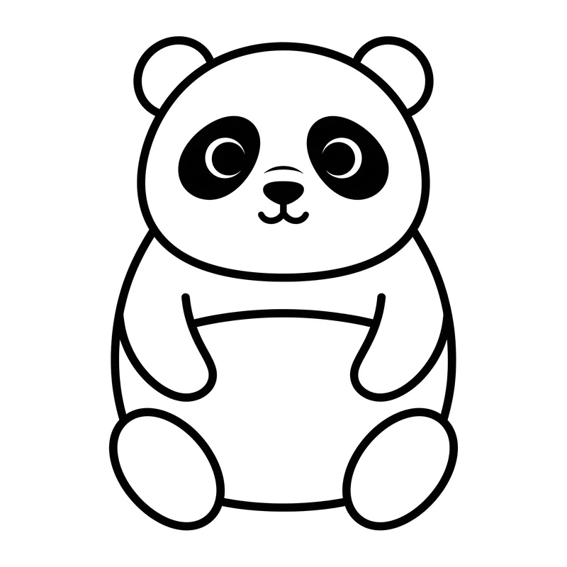 Panda im Zoo Ausmalbild für Kinder 3-5 Jahre