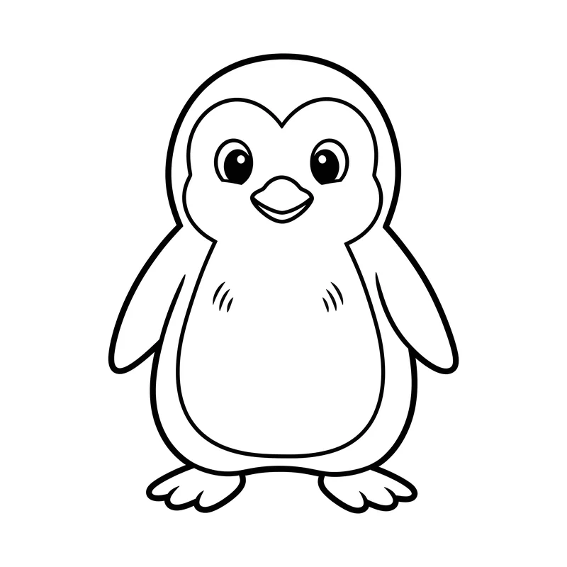 Pinguin im Zoo Ausmalbild für Kinder 3-5 Jahre