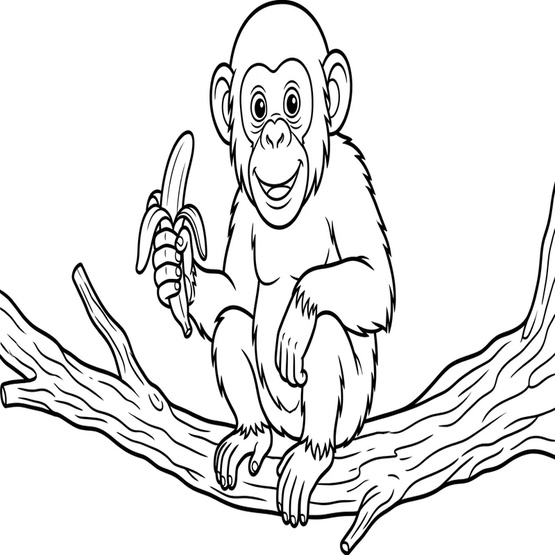 Affe im Zoo Ausmalbild – Gorilla oder Schimpanse